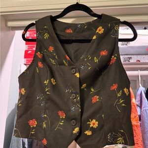 Floral Button-Up Vest